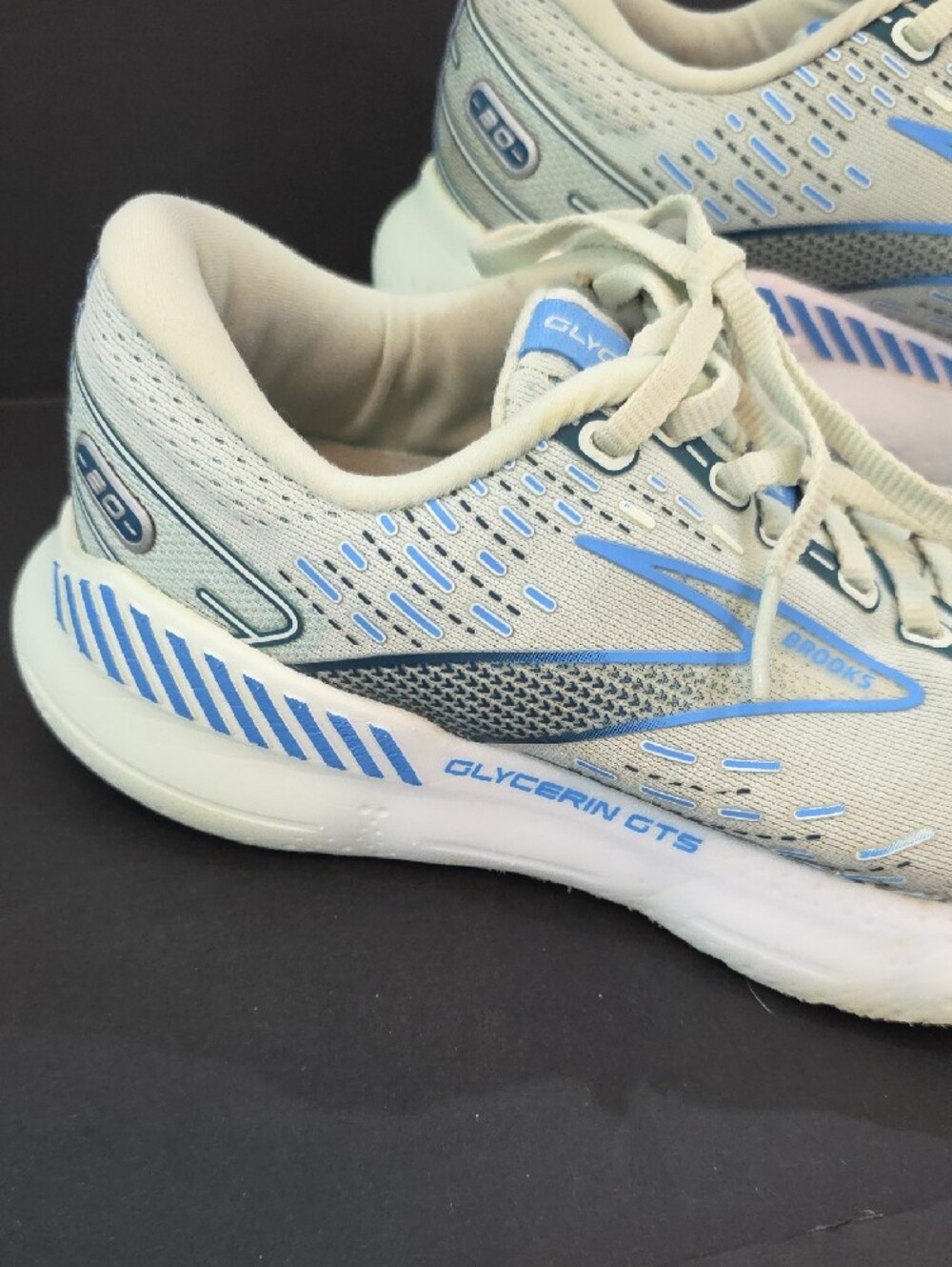 Brooks Glycerin GTS 20 Women's Shoes - Light Gray and Blue Accents Size 8.5 - Picture 4 of 10